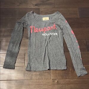 Hollister Gray and Pink Long Sleeve Tee, size medium